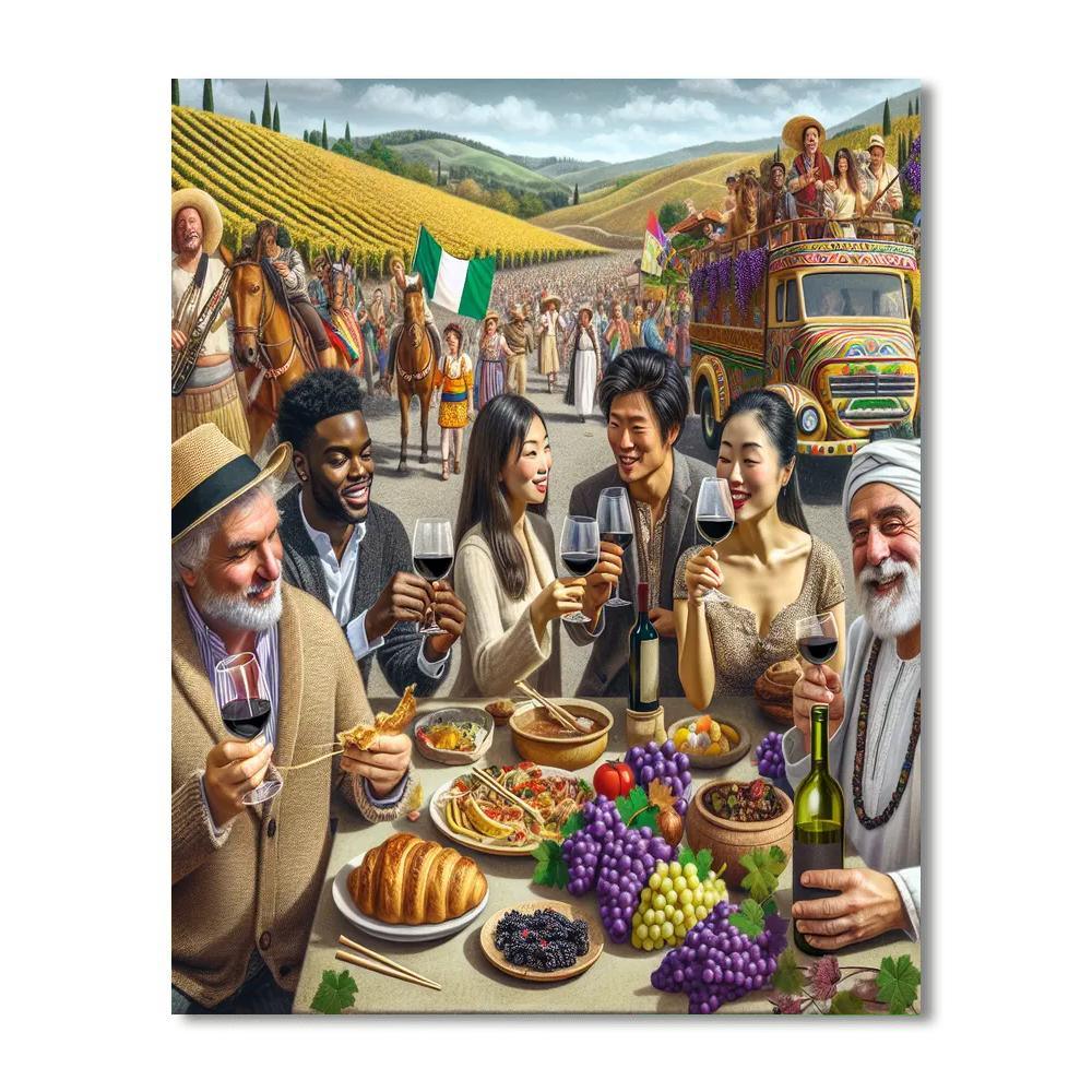 The Grape Harvest Festival - Italy Numbered Painting Kits