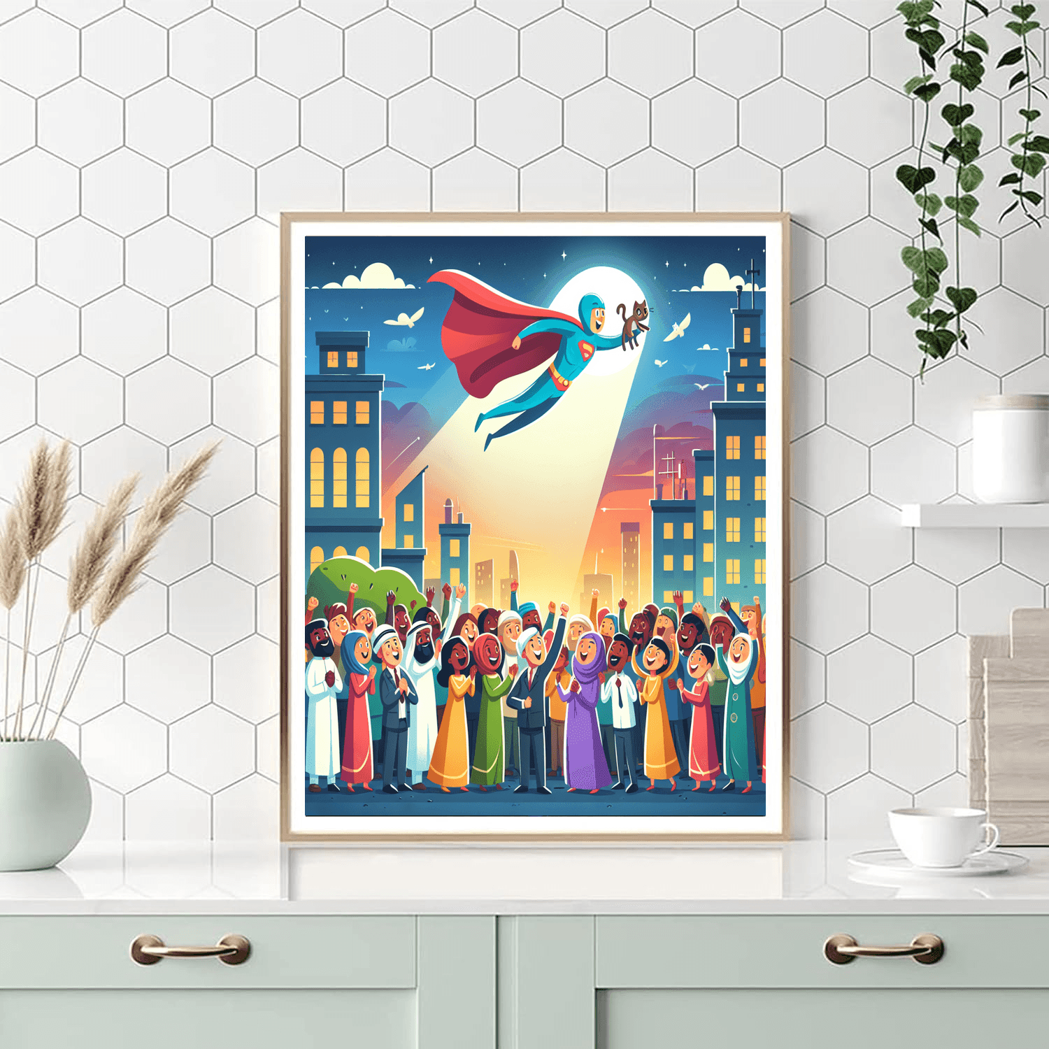 Superheroes In Action Number Painting