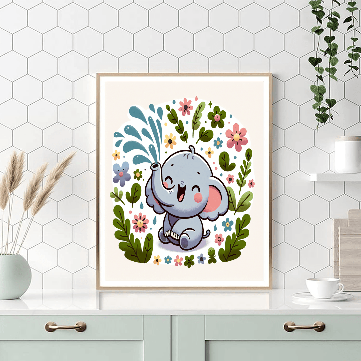 Curious Baby Elephant Paint By Numbers