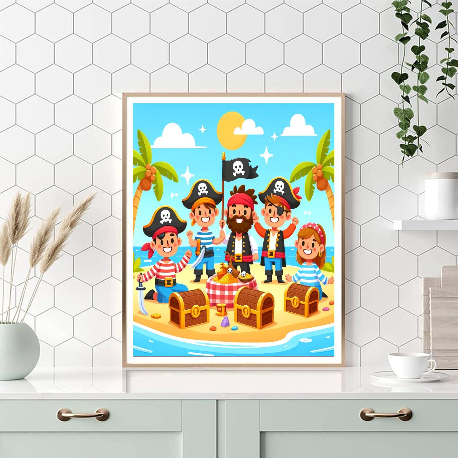 Seaside Pirate Picnic Paint By Numbers