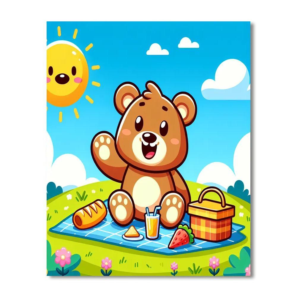 Bubbly Bear Picnic Painting By Numbers Kit