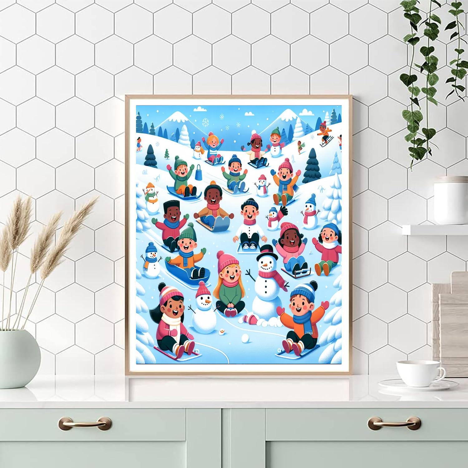Playful Winter Festivities DIY Paint By Numbers