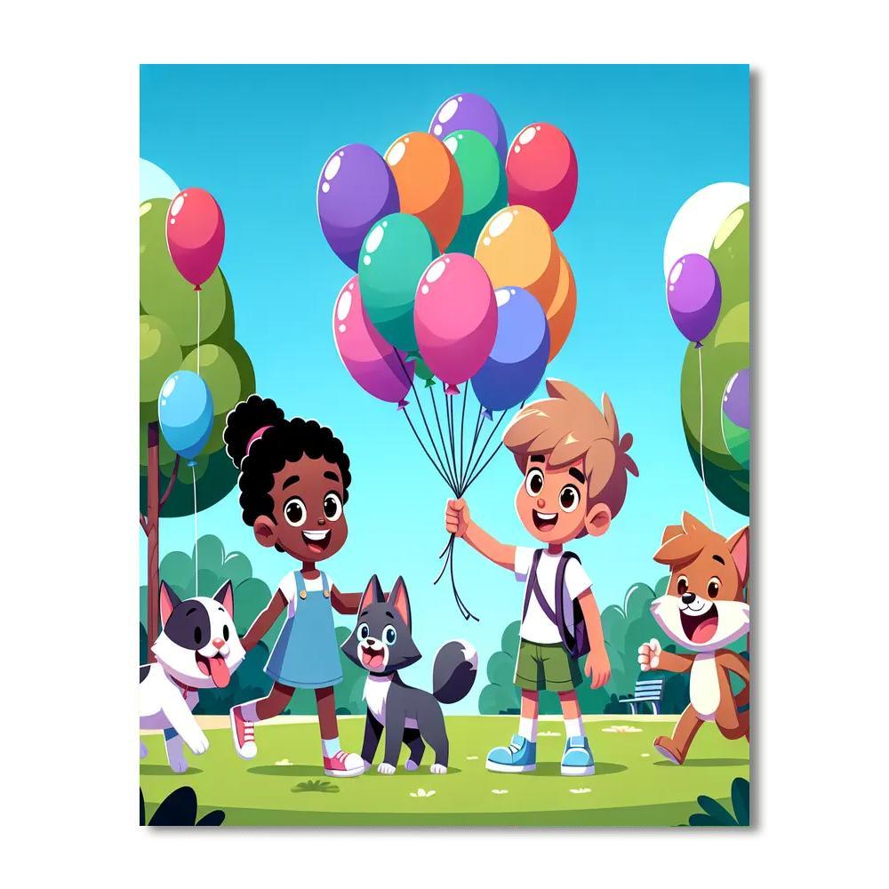 Bouncing Balloon Fiesta Paint By Number
