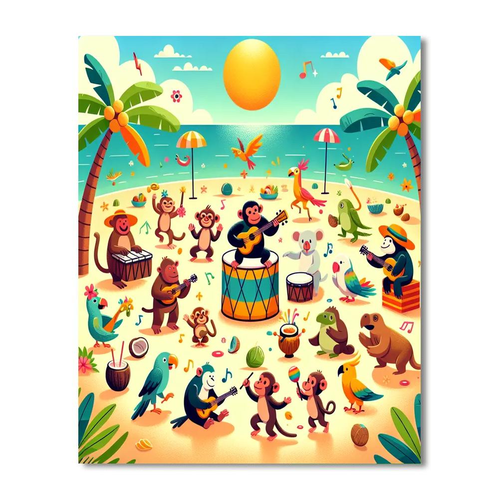 Tropical Island Fiesta DIY Paint By Numbers