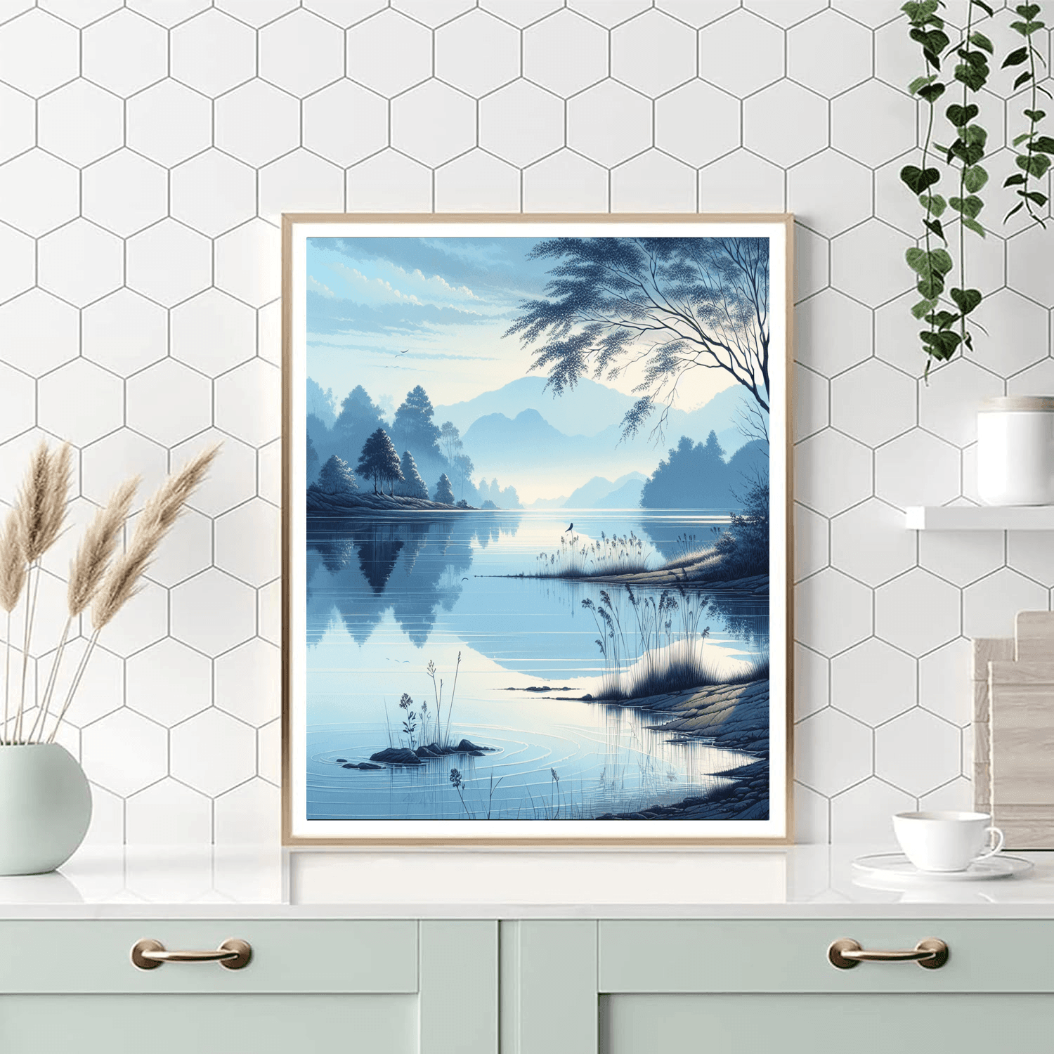 Tranquil Lakeside Morning Paint By Color