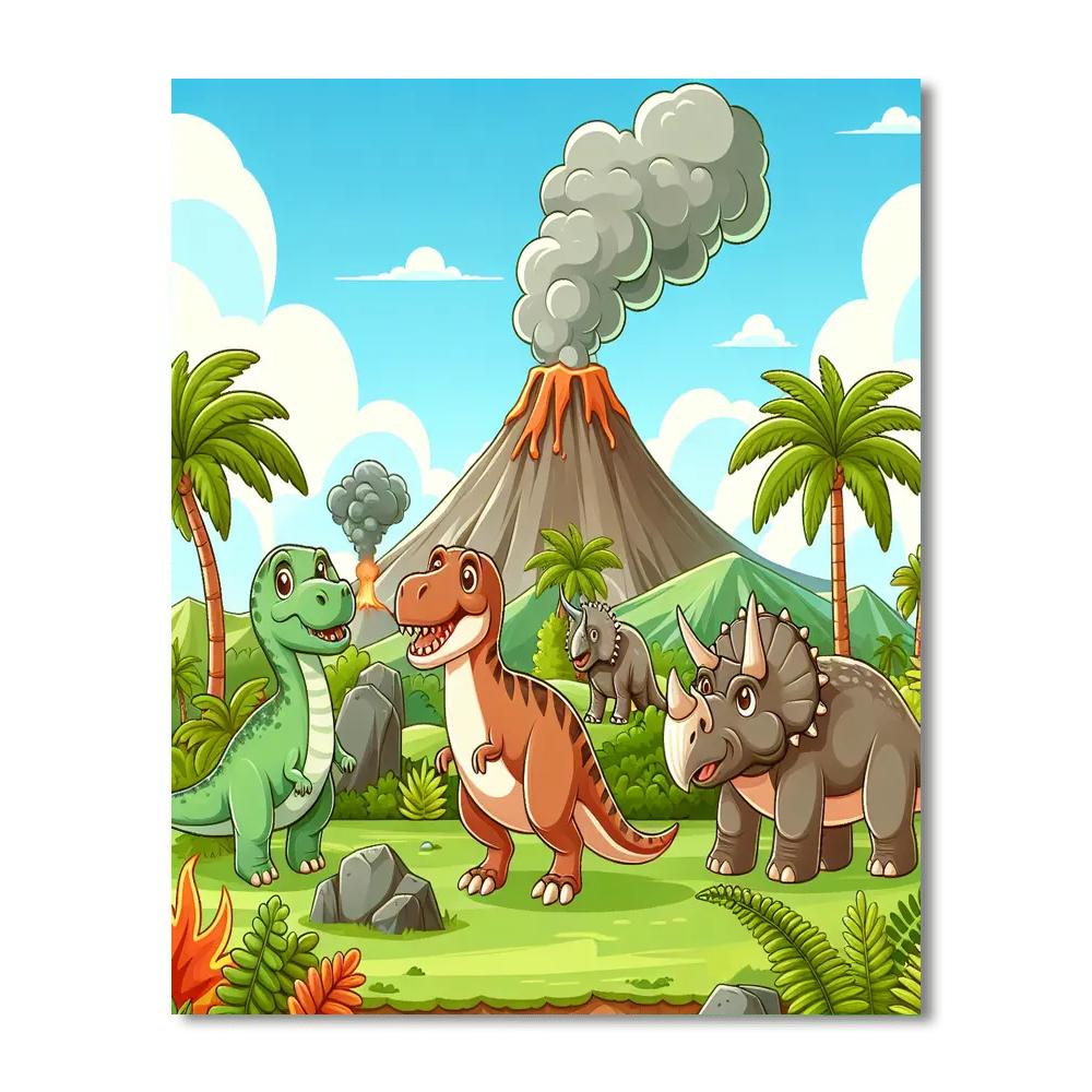 Jurassic Adventure Land Paint By Number