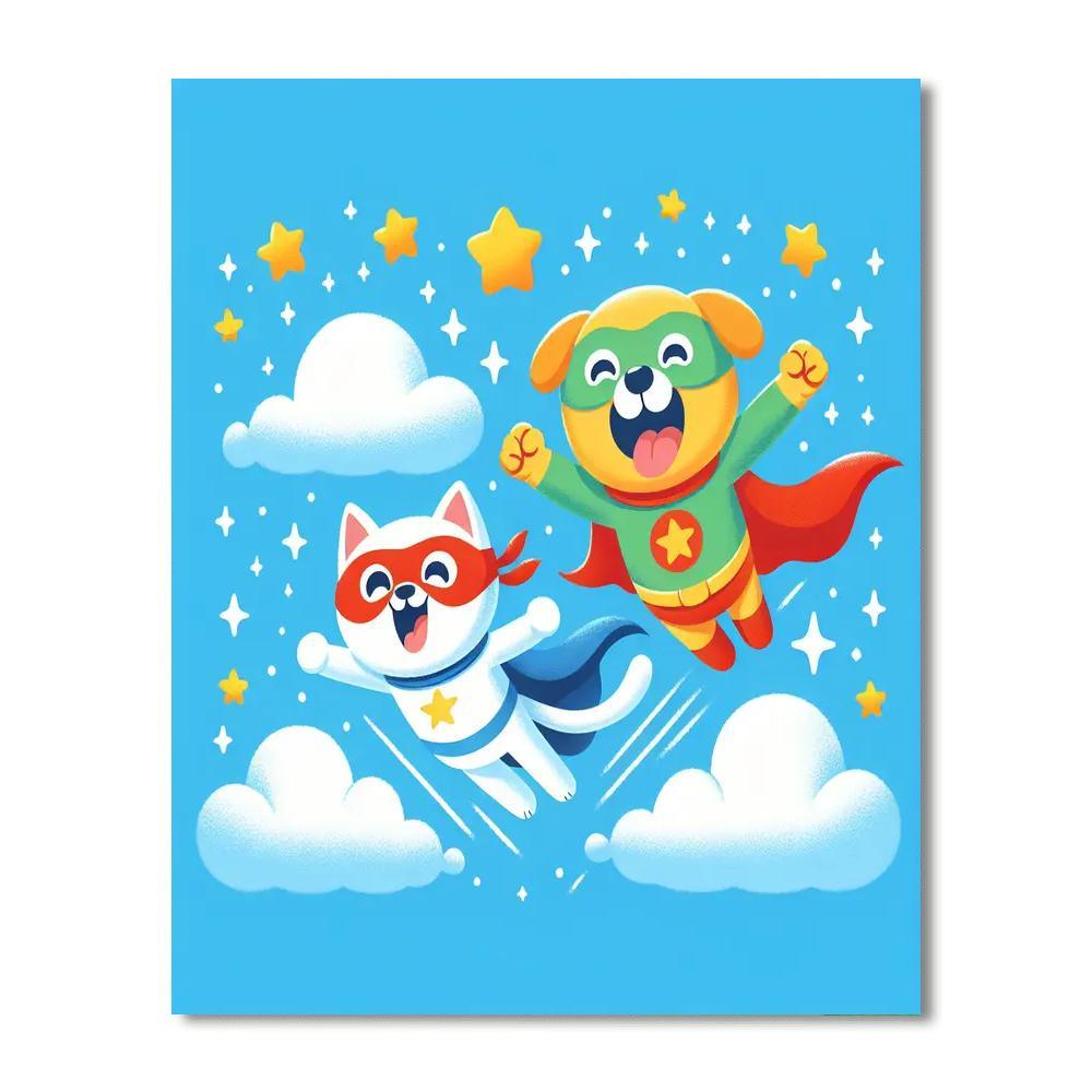 Silly Superhero Pets Paint By Numbers
