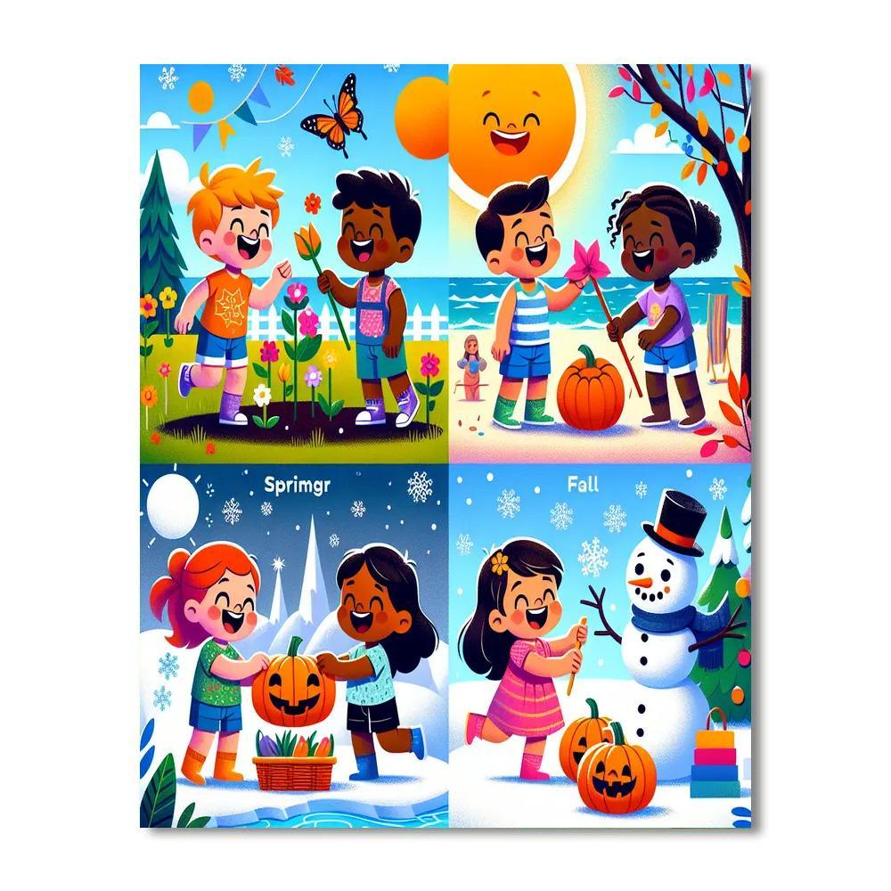 Vibrant Seasonal Celebration Number Painting