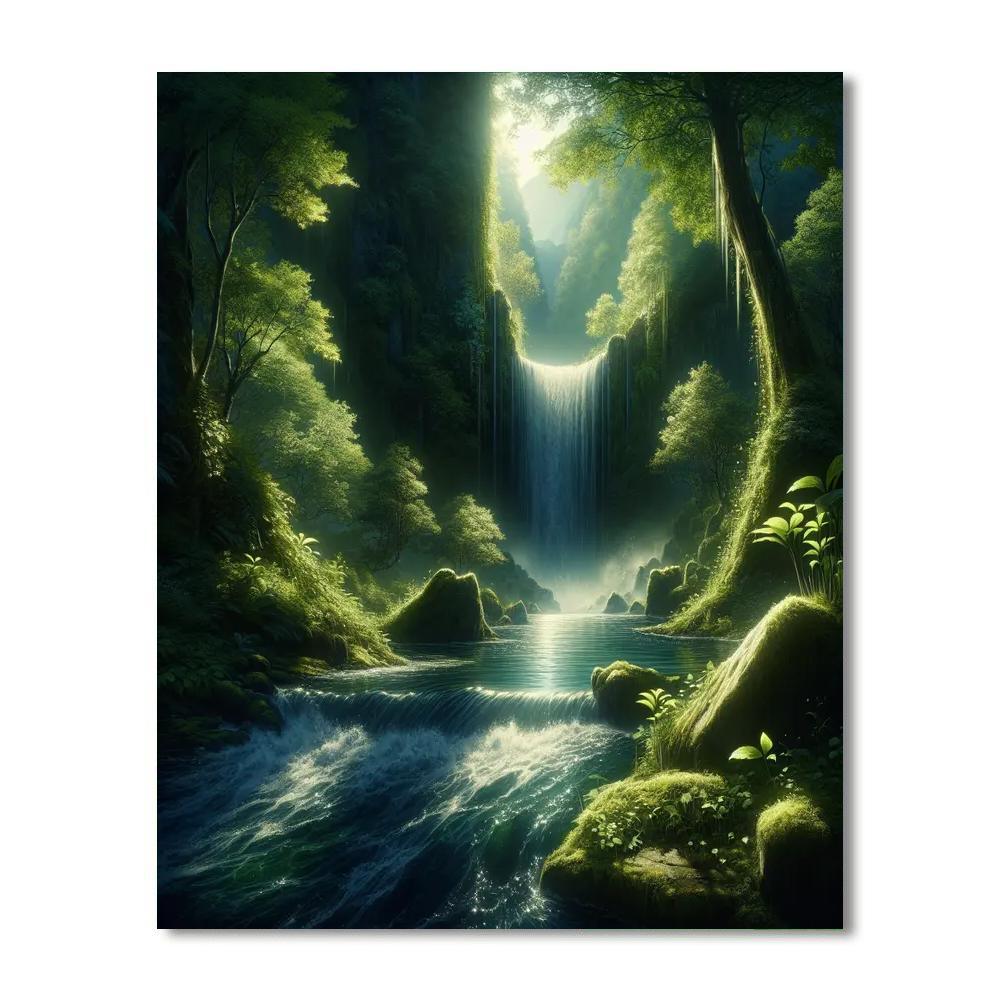 Secret Waterfall Retreat Paint By Numbers Art