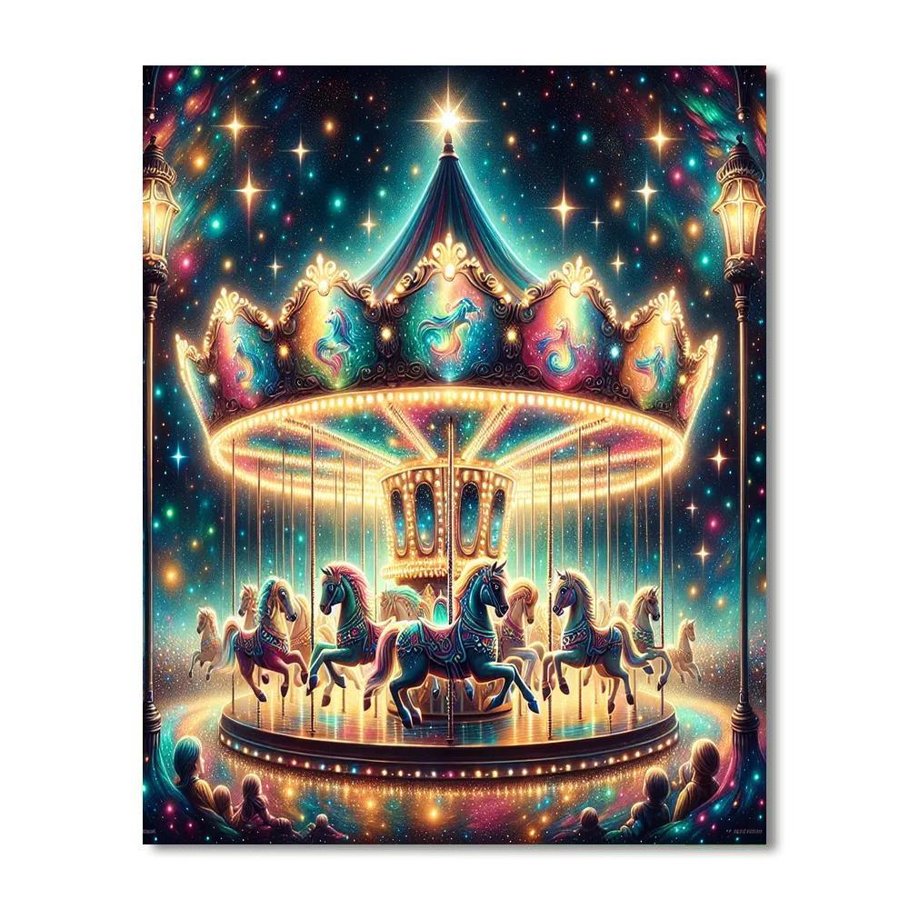 Starlit Carousel Dreams Numbered Painting Kits