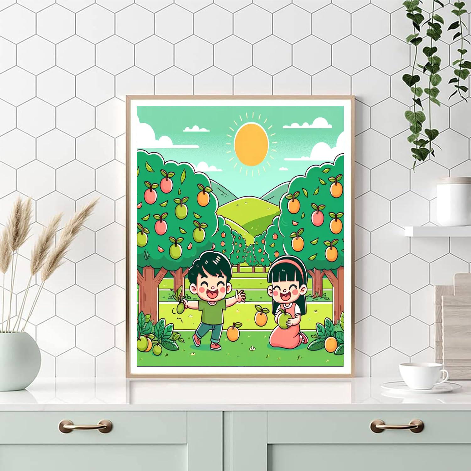 Sunny Orchard Outing Paint By Numbers Art