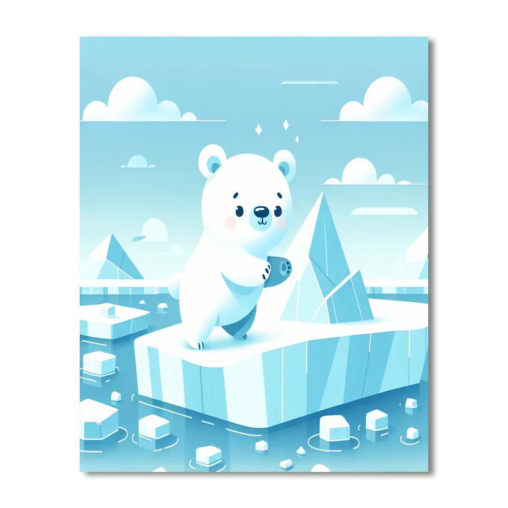 Curious Polar Cub Paint By Numbers Kits