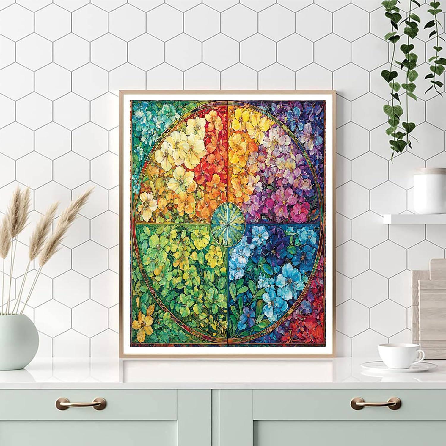 Alphonse Mucha Inspired Luminous Cascade Of Seasons  Paint By Number