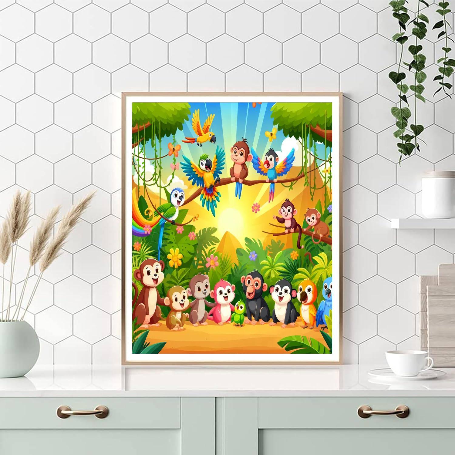 Jungle Animal Friends Paint By Number