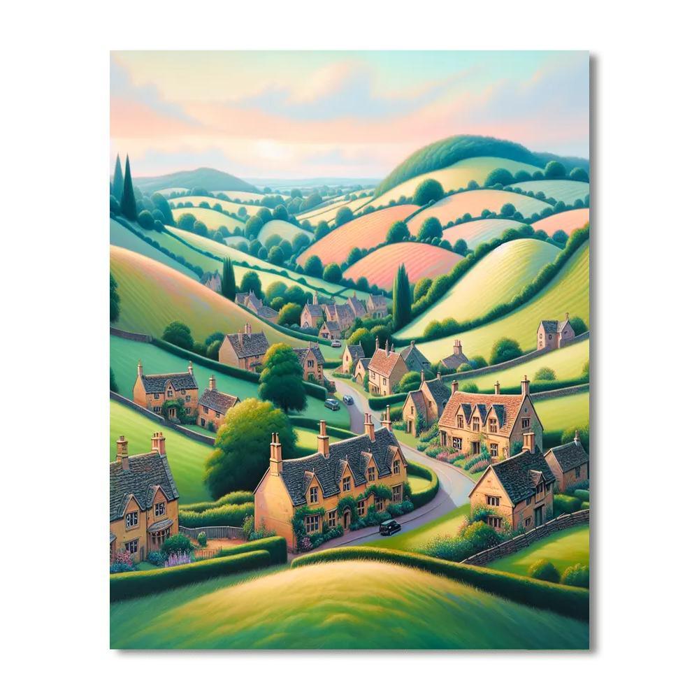 Charming Cotswolds Countryside Painting By Numbers Kit