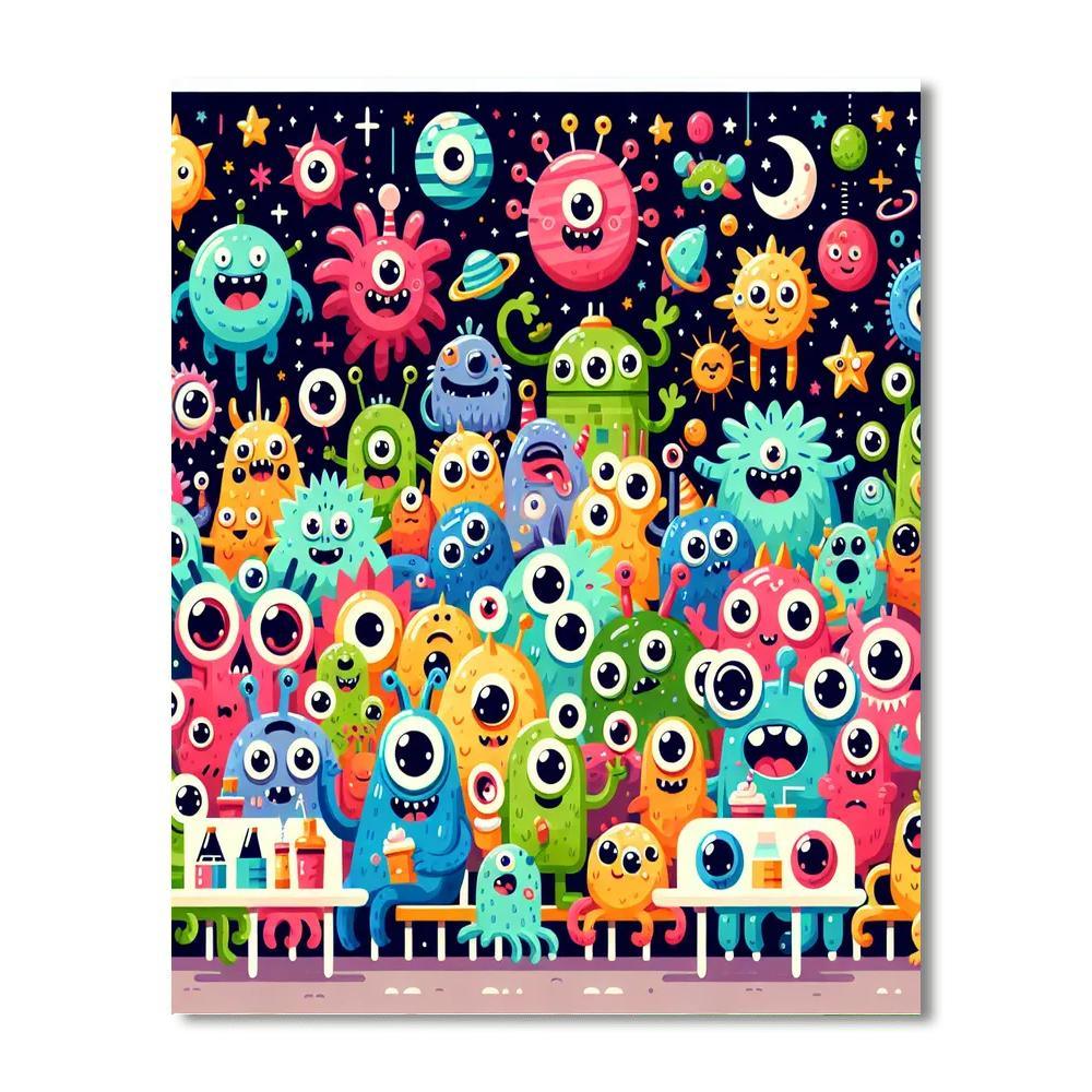 Space Monster Mayhem Painting By Numbers Kit