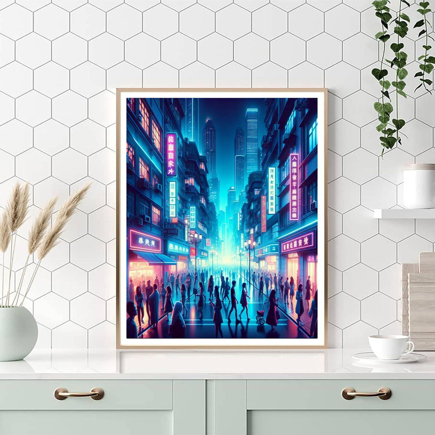 Vibrant Urban Nightlife Paint By Numbers Art