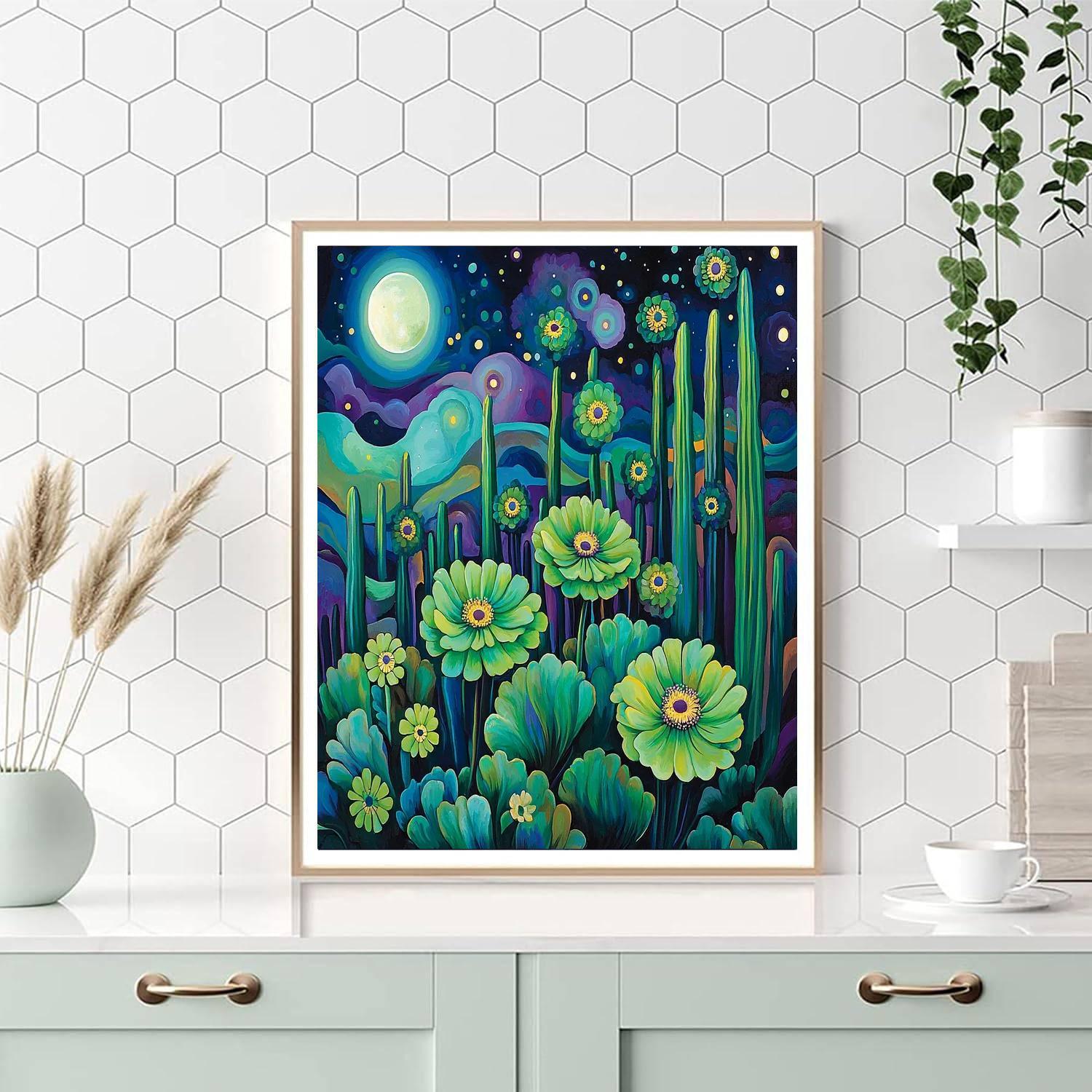 Georgia O’Keeffe Inspired Night Blooming Cactus  Numbered Painting Kits