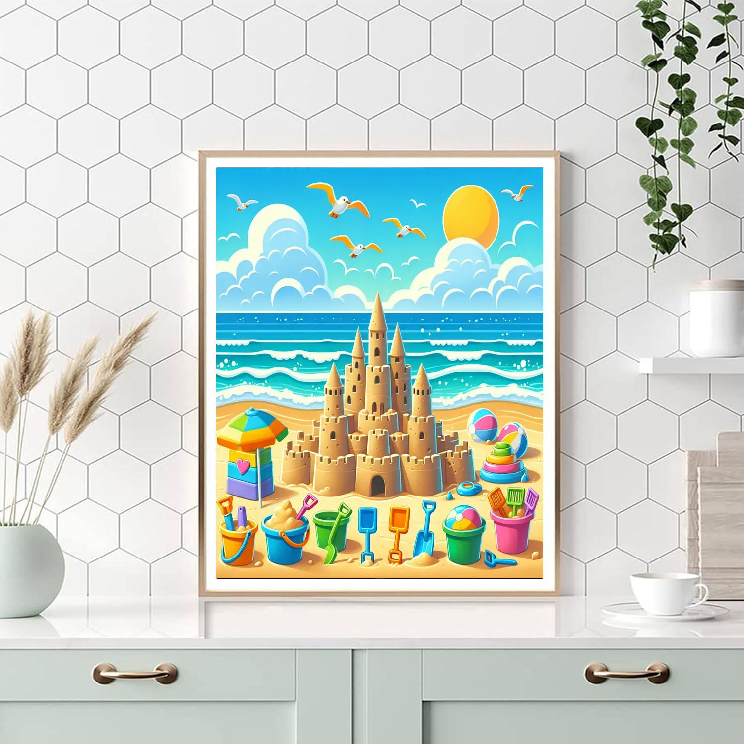 Seaside Sandcastle Challenge Numbered Painting Kits
