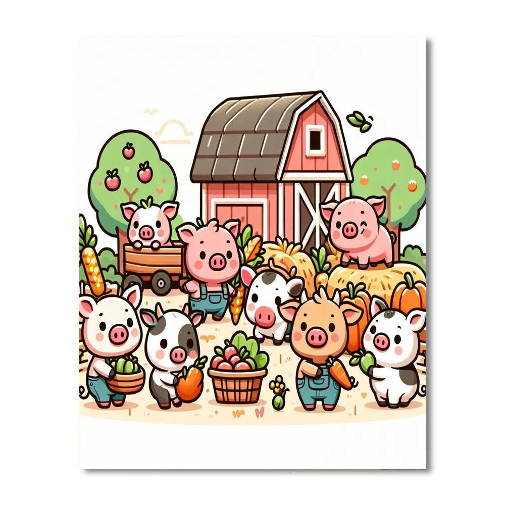 Farmyard Harvest Celebration Paint By Number