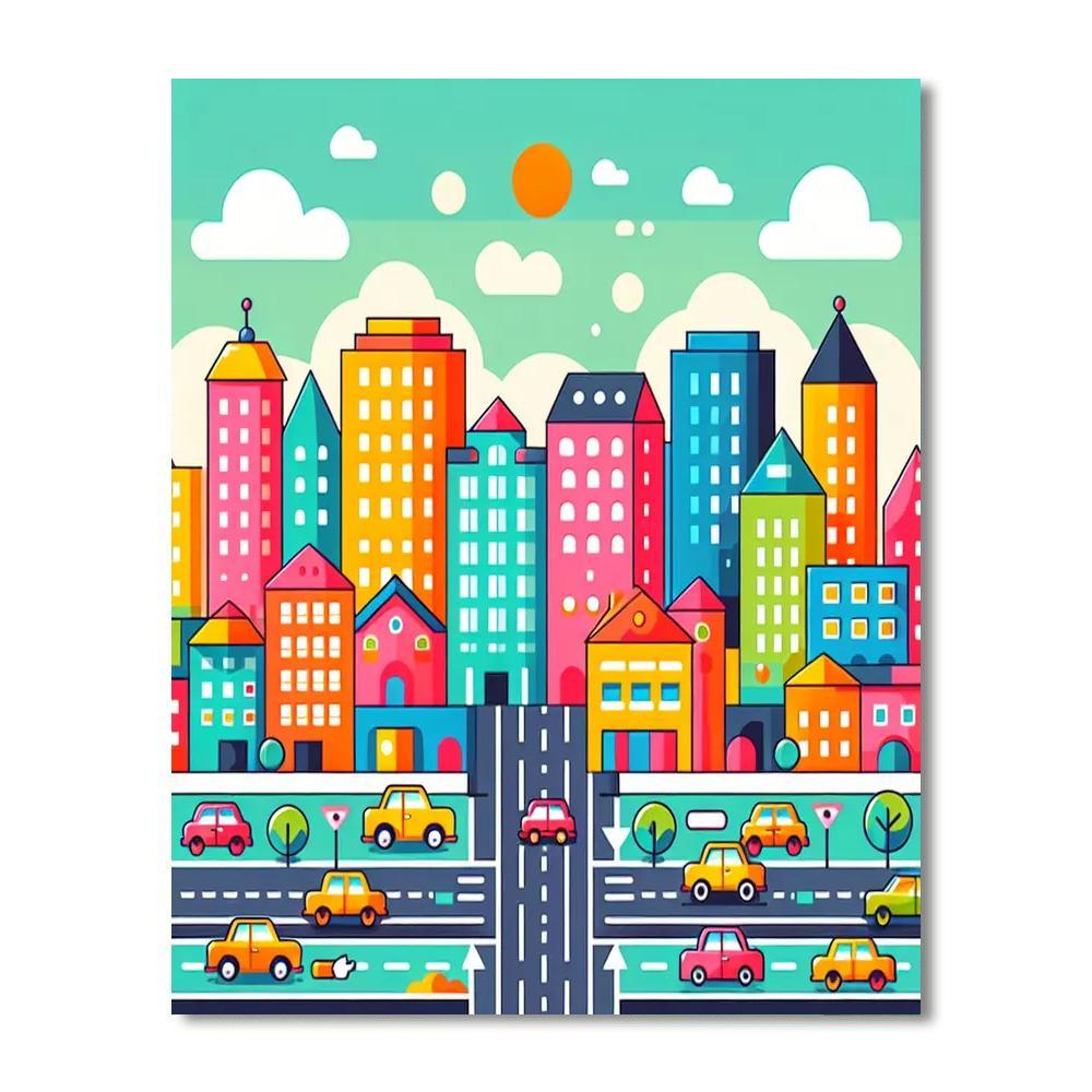 Cityscape Colors Painting Number Kit