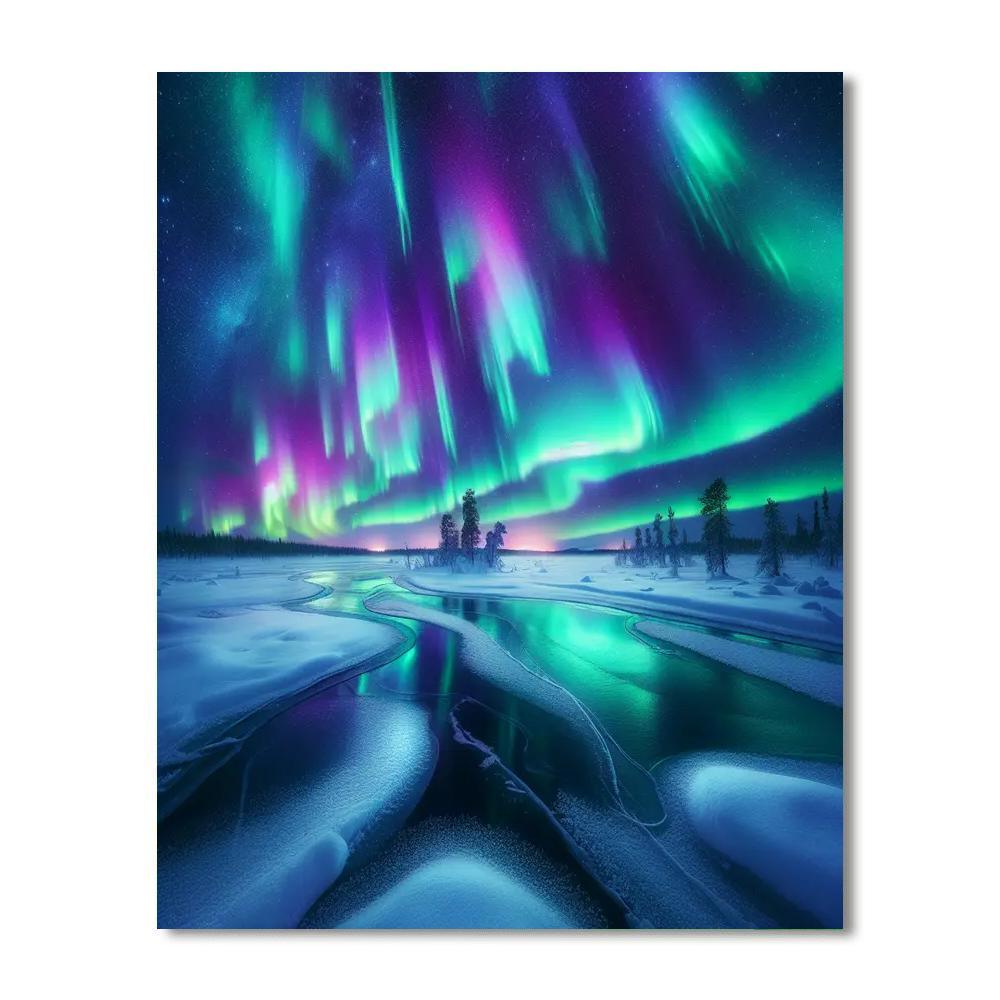 Aurora Borealis Mystery Paint By Numbers Kits
