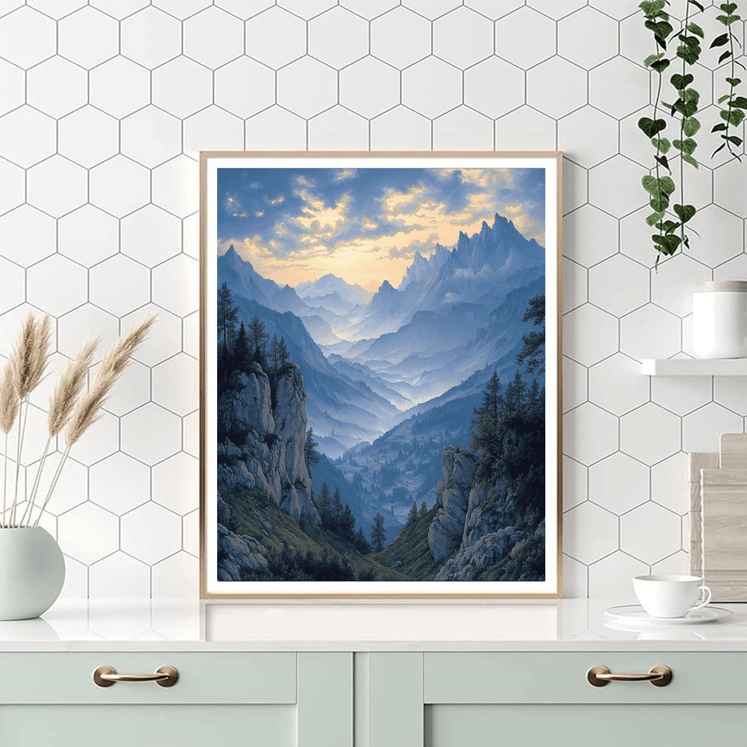 Friedrich Inspired Majestic Mountainscape - DIY Painting By Numbers Kit