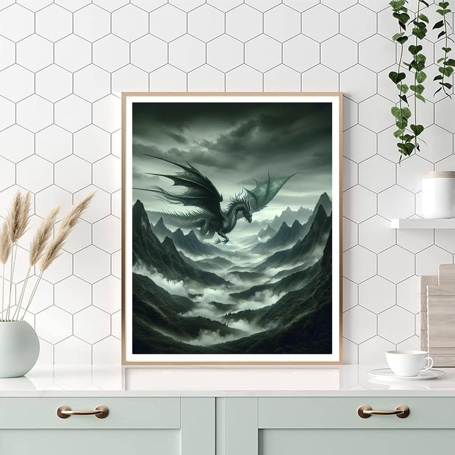 Dragon's Mystic Flight Paint By Number