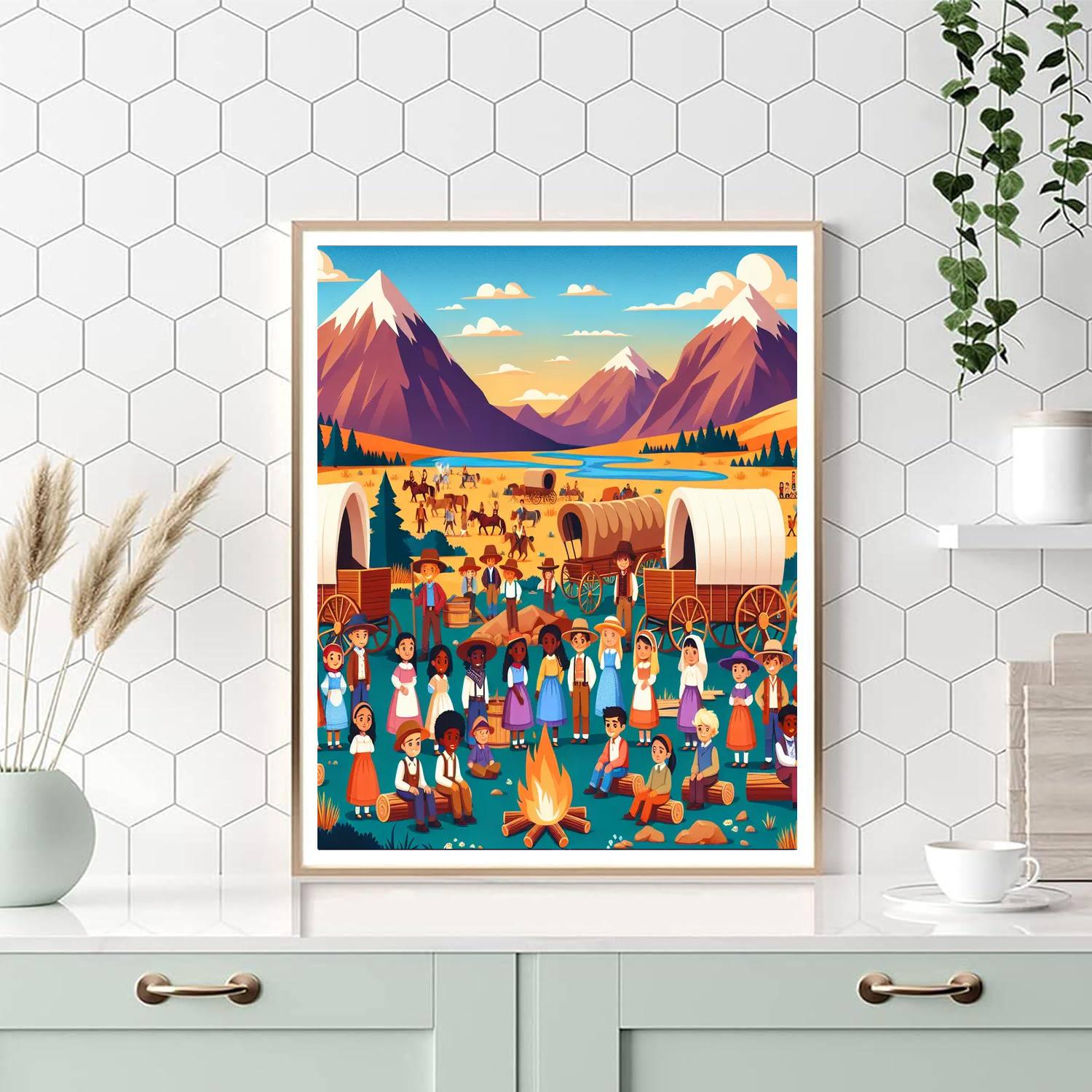 Wild West Pioneer Camp Paint By Number