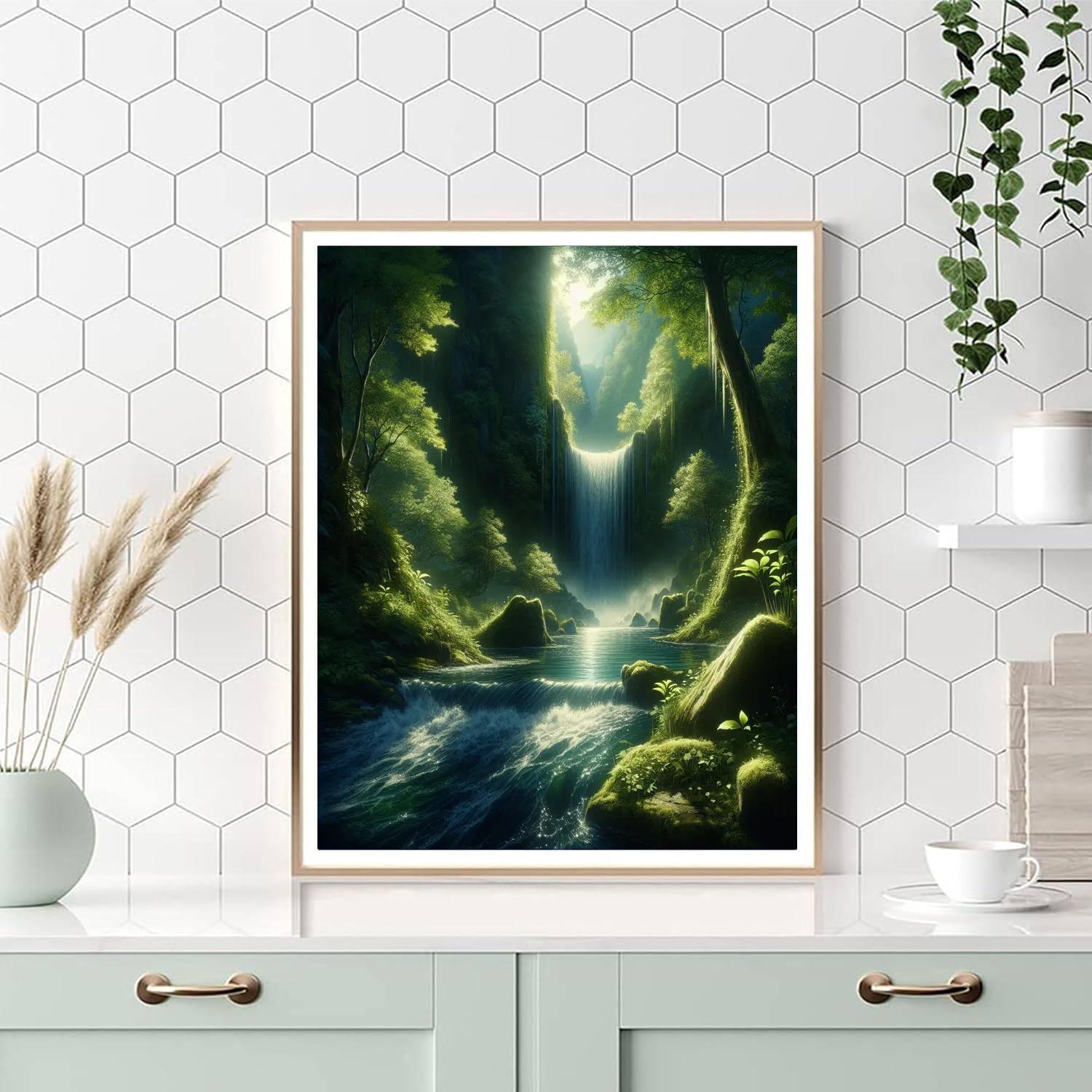 Secret Waterfall Retreat Paint By Numbers Art