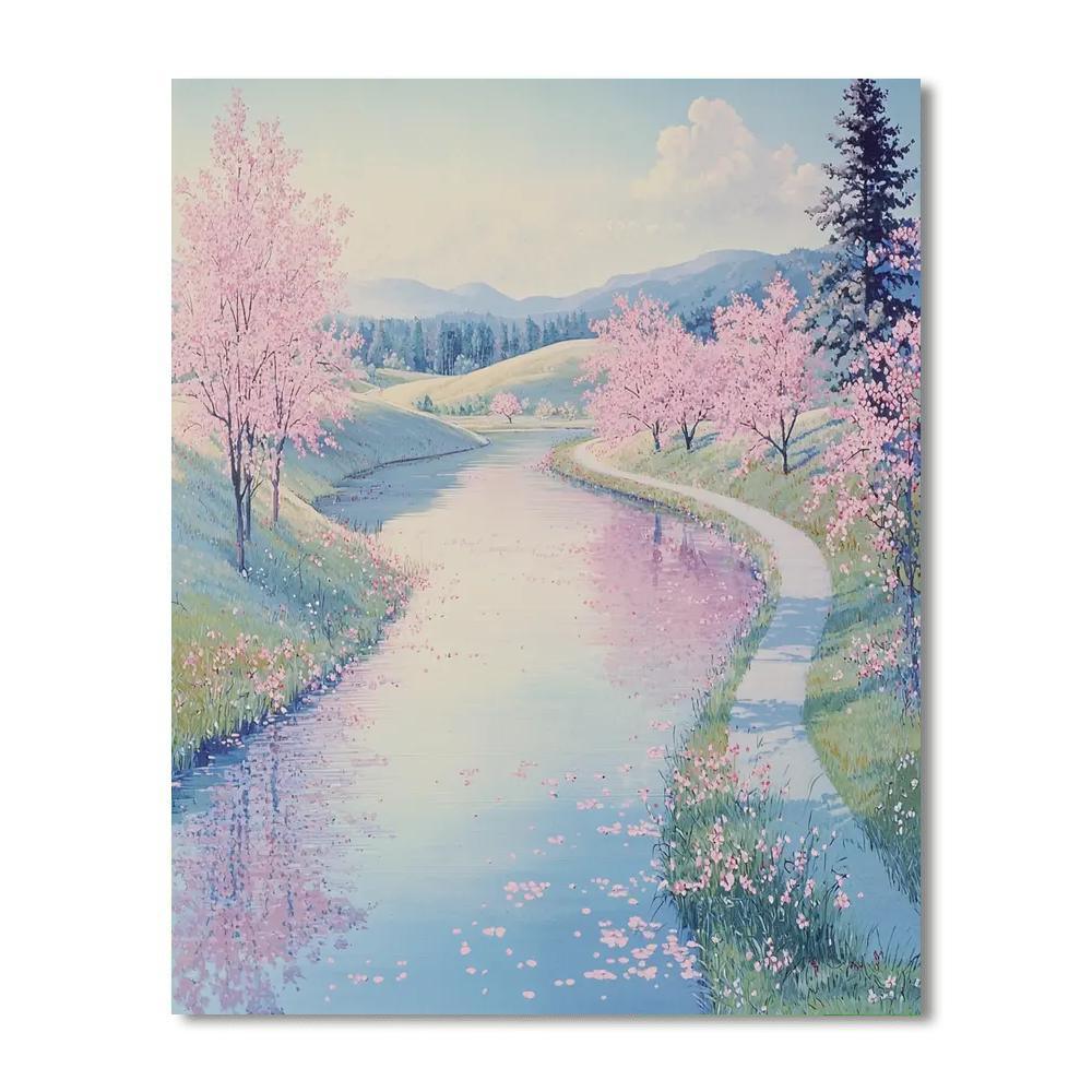Utagawa Hiroshige Inspired Whispering Riverbend Serenity  Painting Number Kit