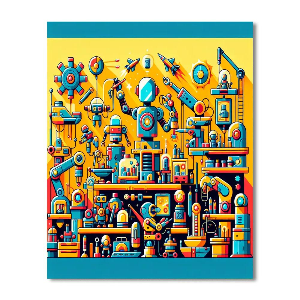 Robot Builder Bonanza Paint By Numbers Art