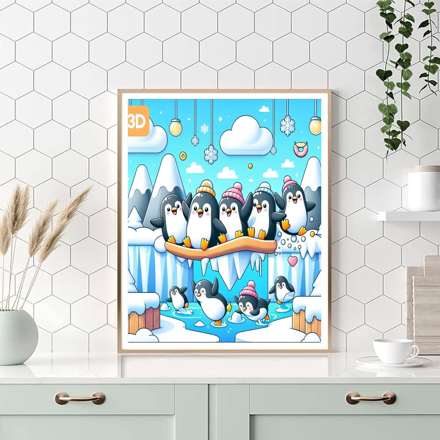 Artic Penguins At Play Paint By Numbers