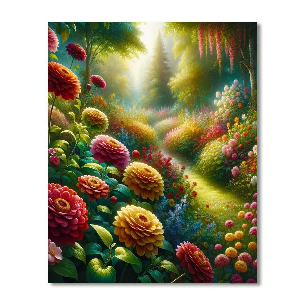 Garden Tranquility Scene Paint By Numbers Art