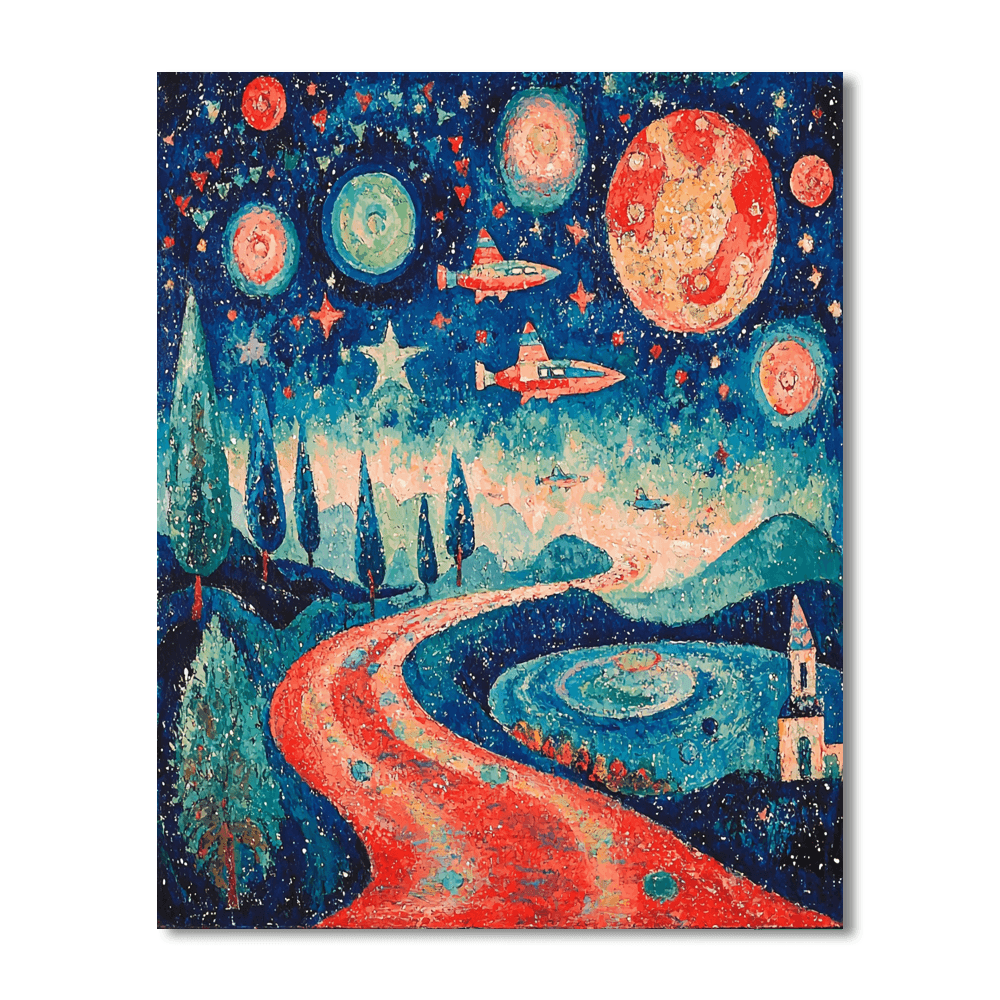 Marc Chagall Inspired A Trip To The Stars  Painting By Numbers Kit