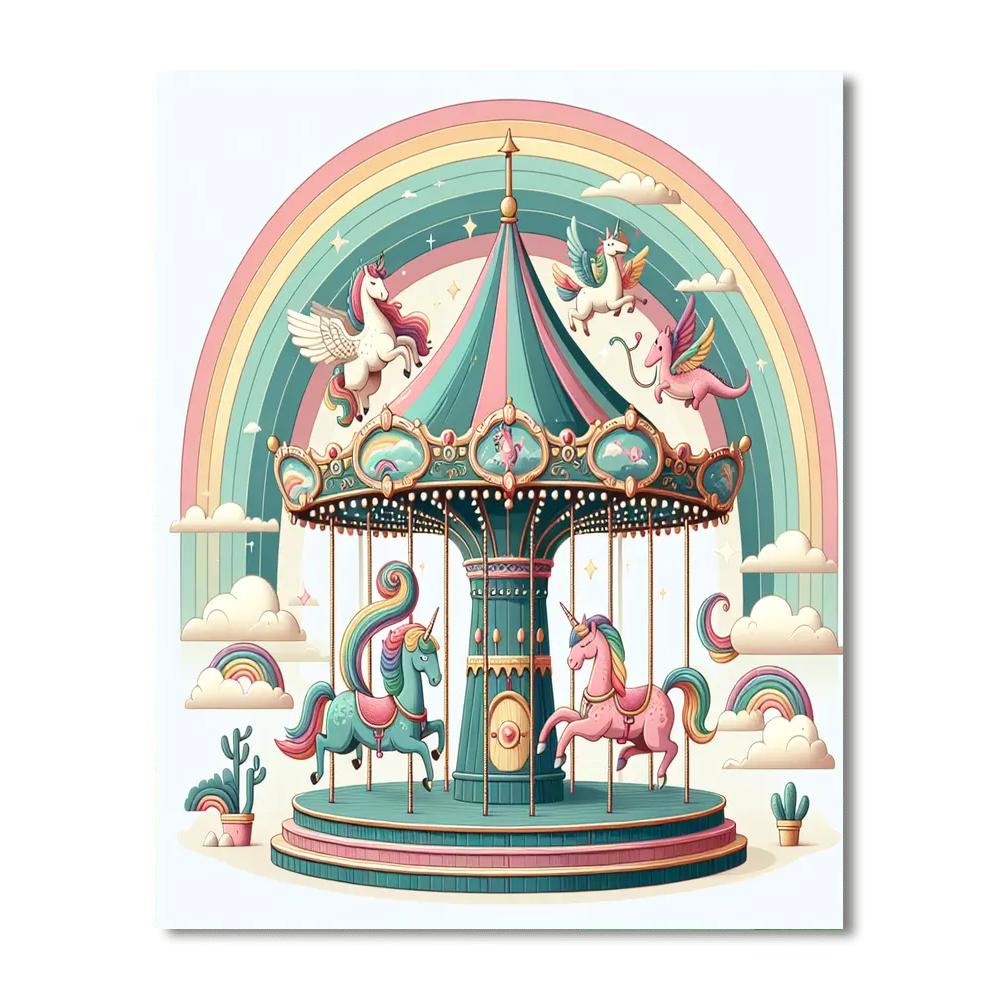 Rainbow Carousel Dreams Paint By Color