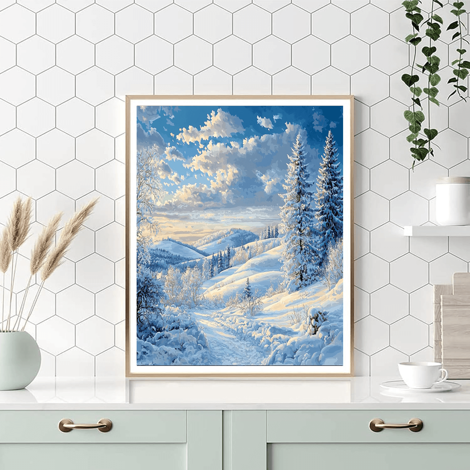 Caspar David Friedrich Inspired Winter Serenity  Painting By Numbers Kit