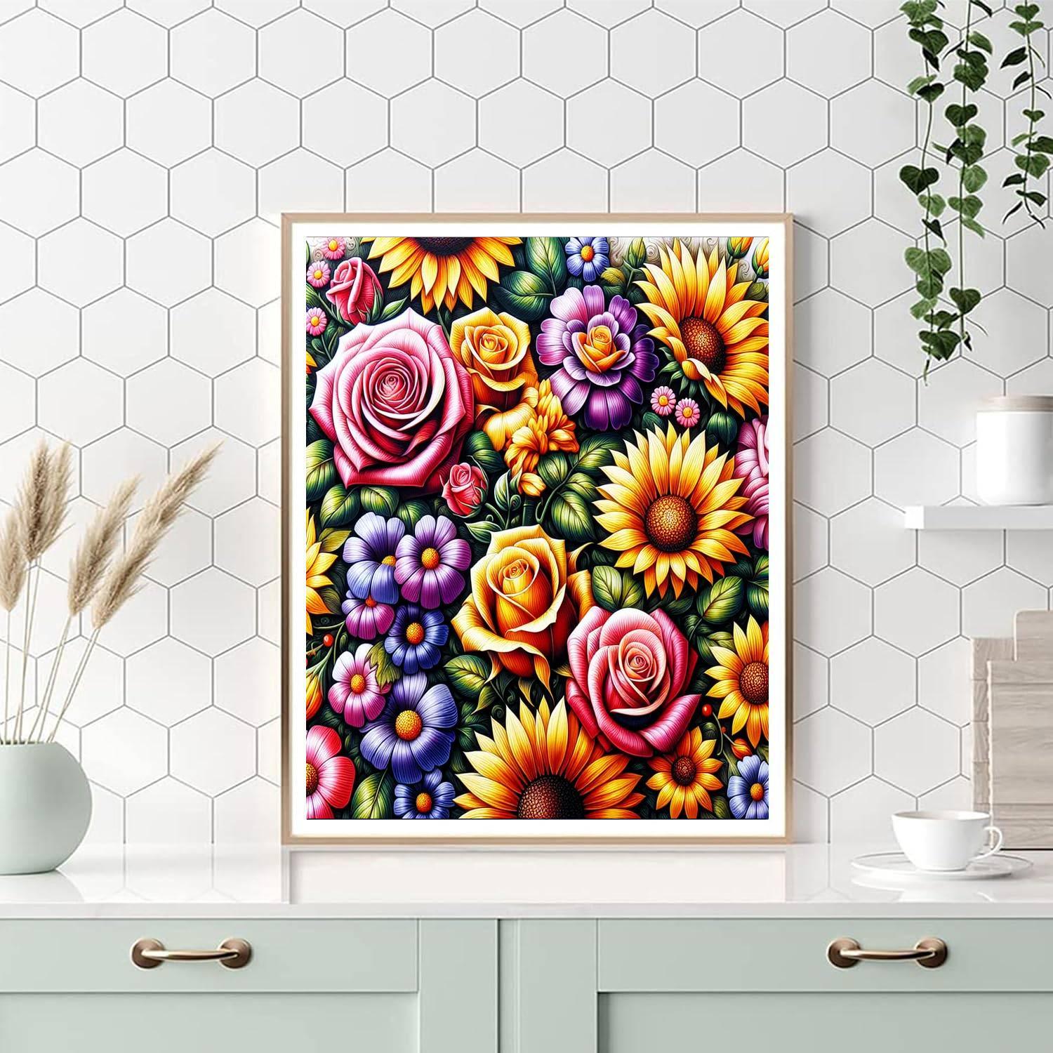Joyful Garden Blossoms Number Painting