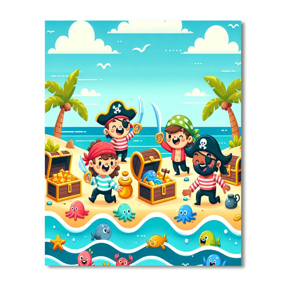 Cheerful Pirate Party Painting Number Kit