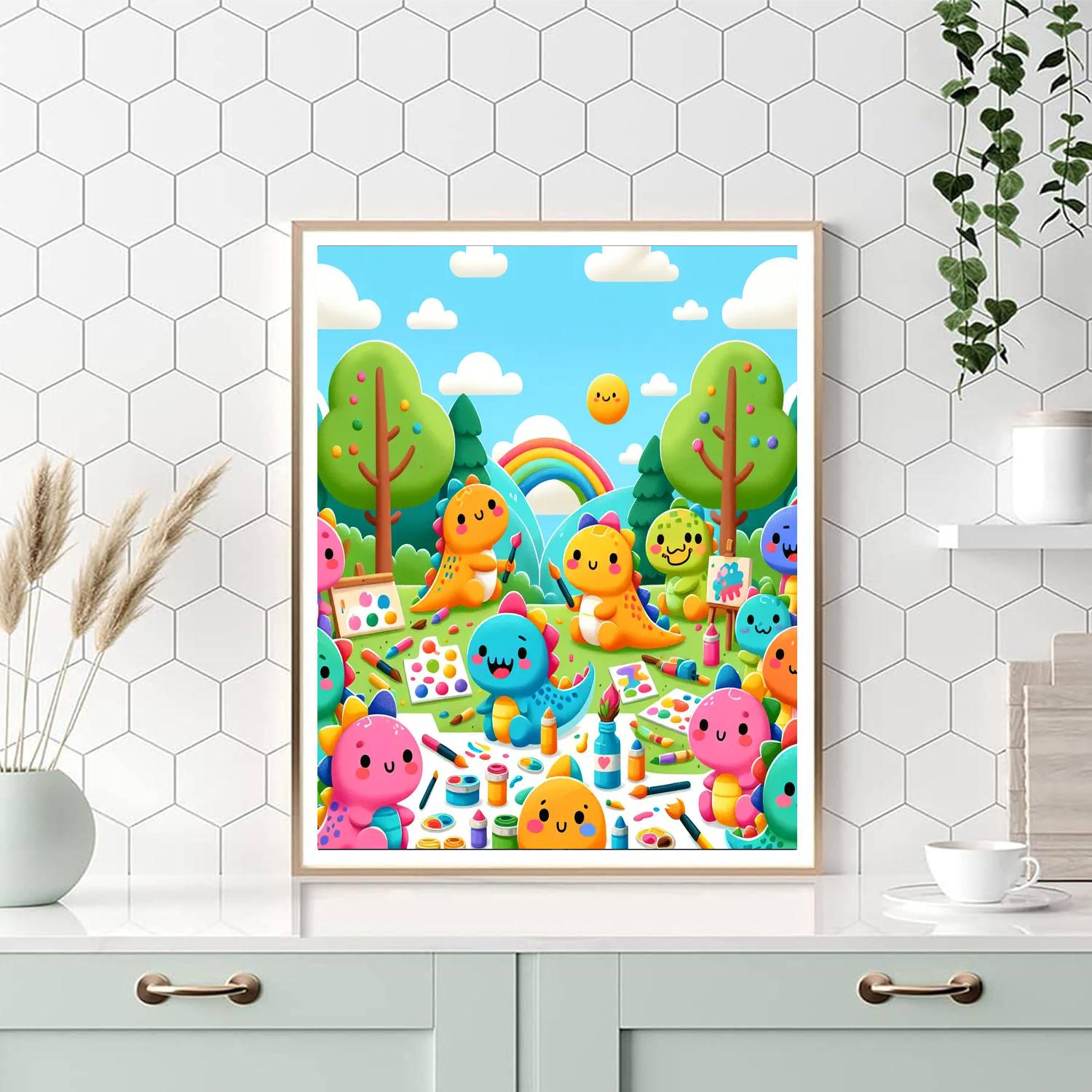 Artistic Dinosaur Day Paint By Numbers