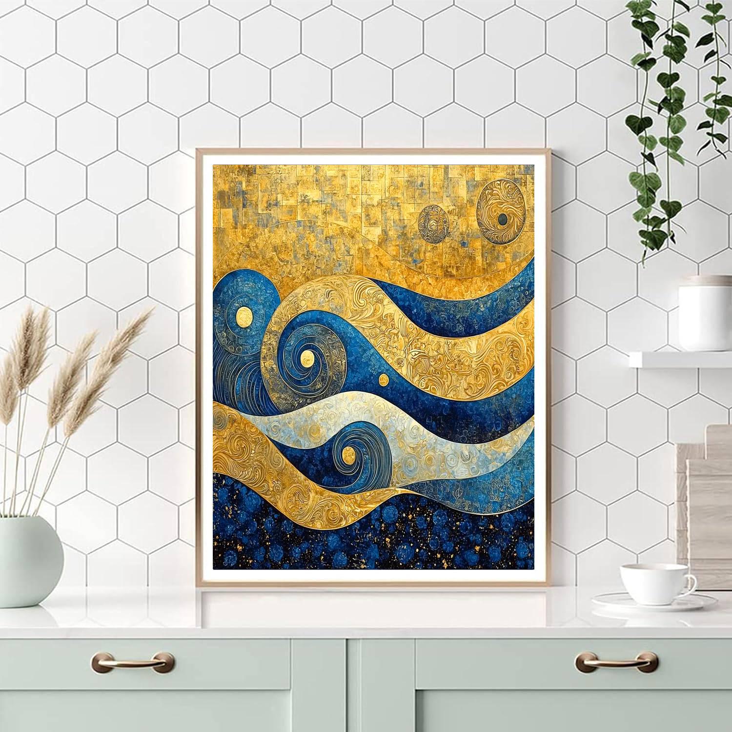 Gustav Klimt Inspired Infinite Waves  Paint By Numbers Kits