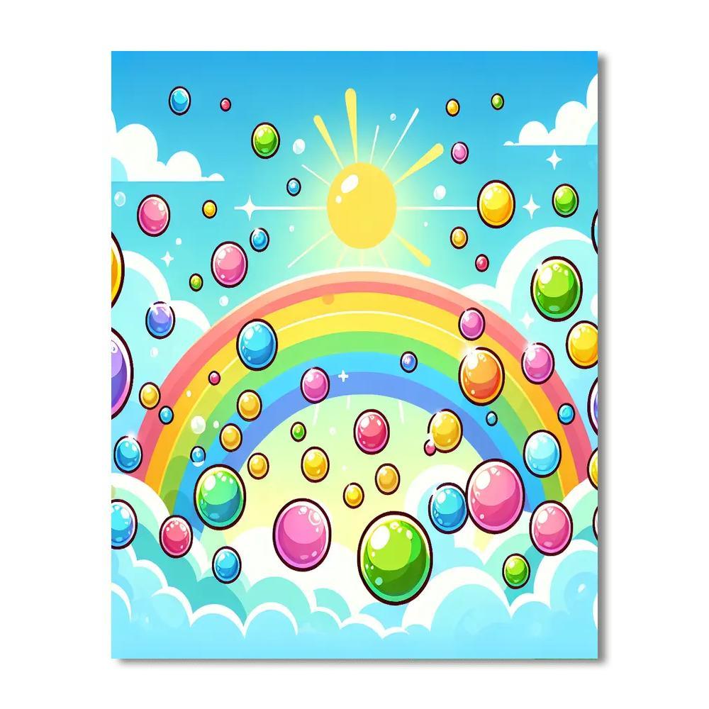 Bubbles And Rainbows Numbered Painting Kits