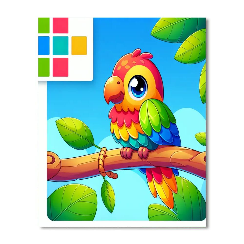 Happy Parrot Paint By Numbers Art