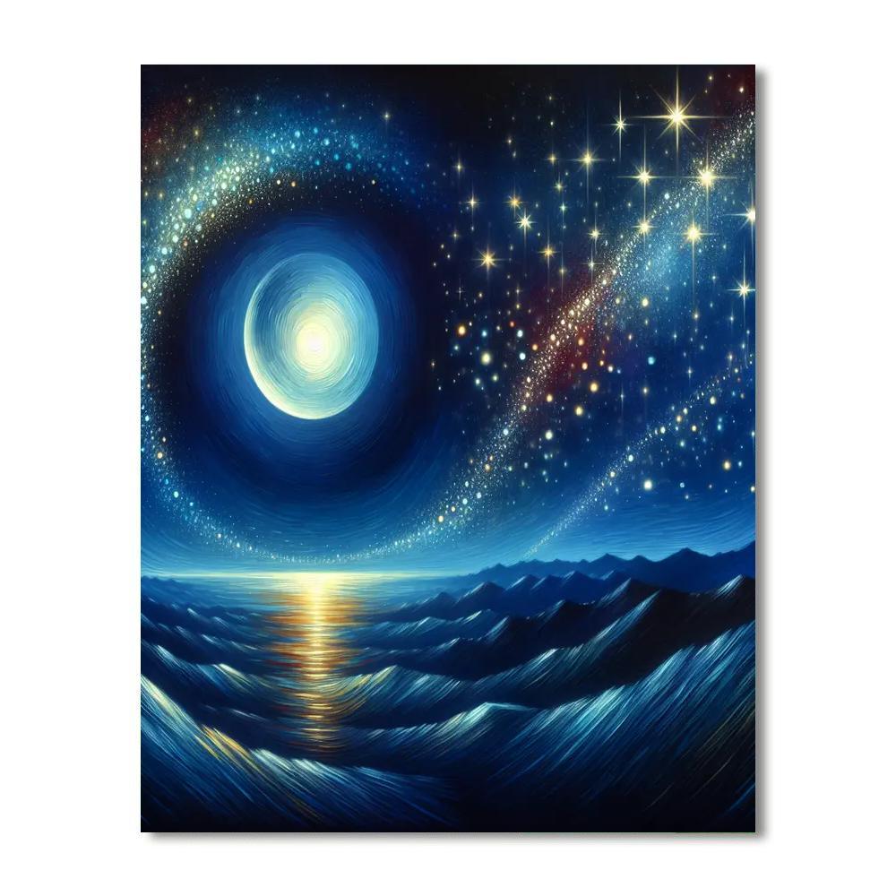 Glistening Starry Nightscape Paint By Number