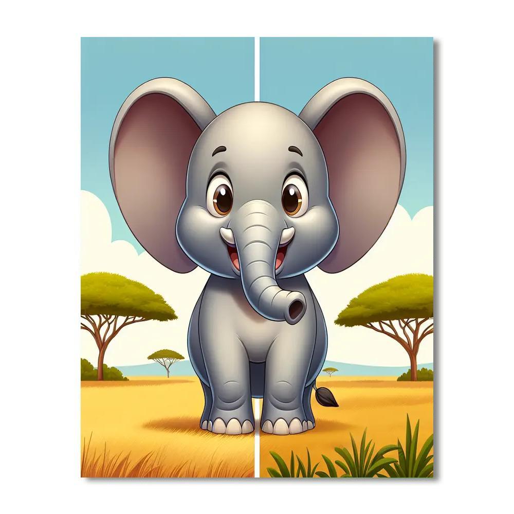 Elated Elephant Painting By Numbers Kit