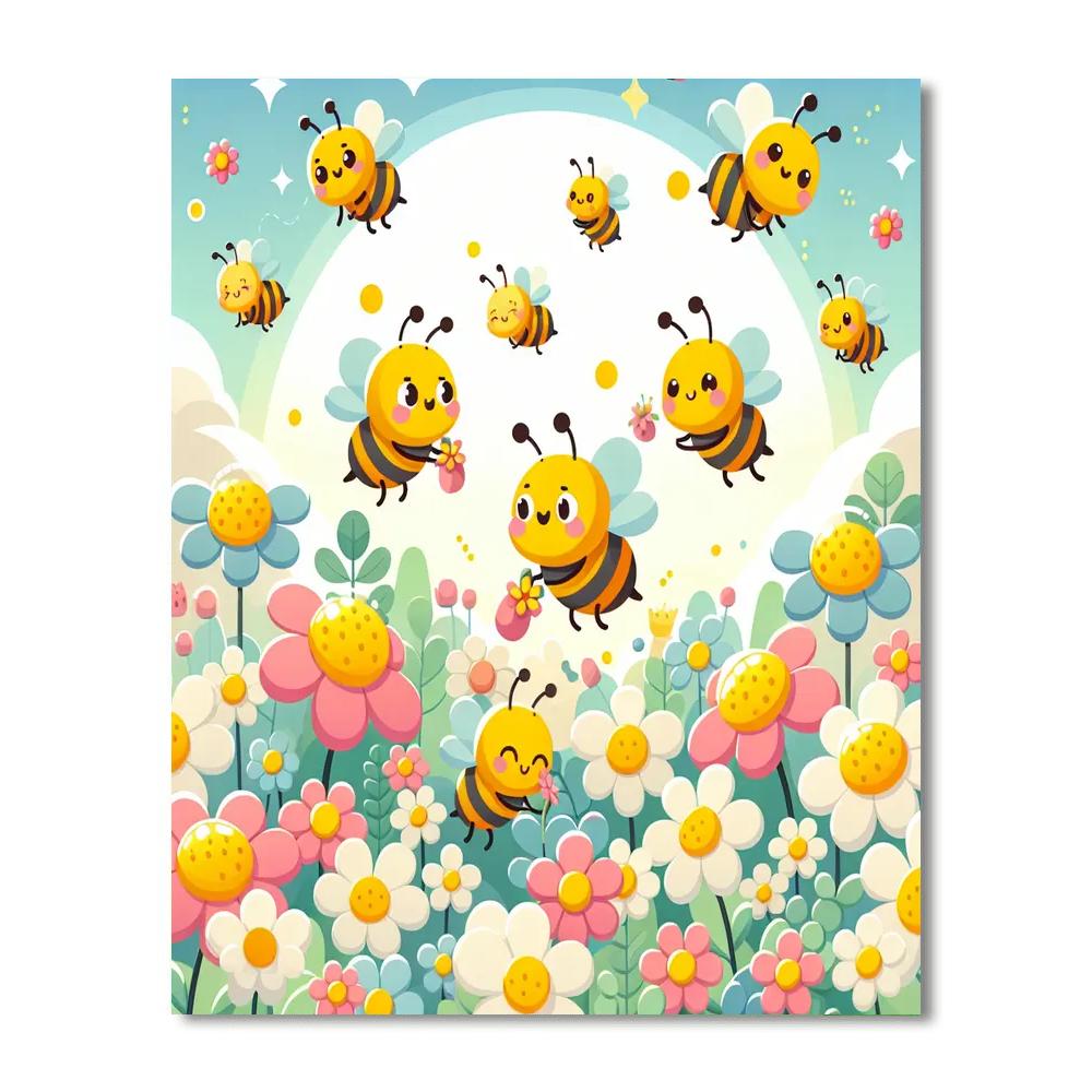 Busy Bees In The Meadow Numbered Painting Kits
