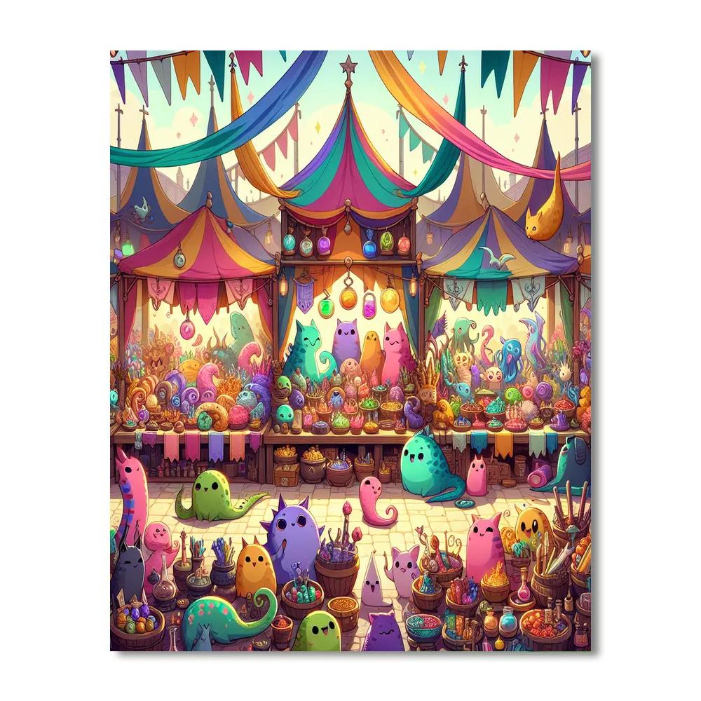 Magic Market Of Dreams Painting By Numbers Kit