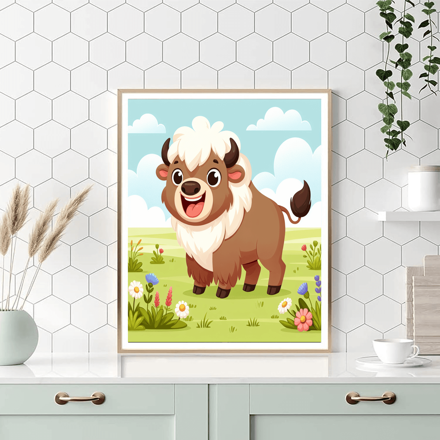Charming Bison Number Painting