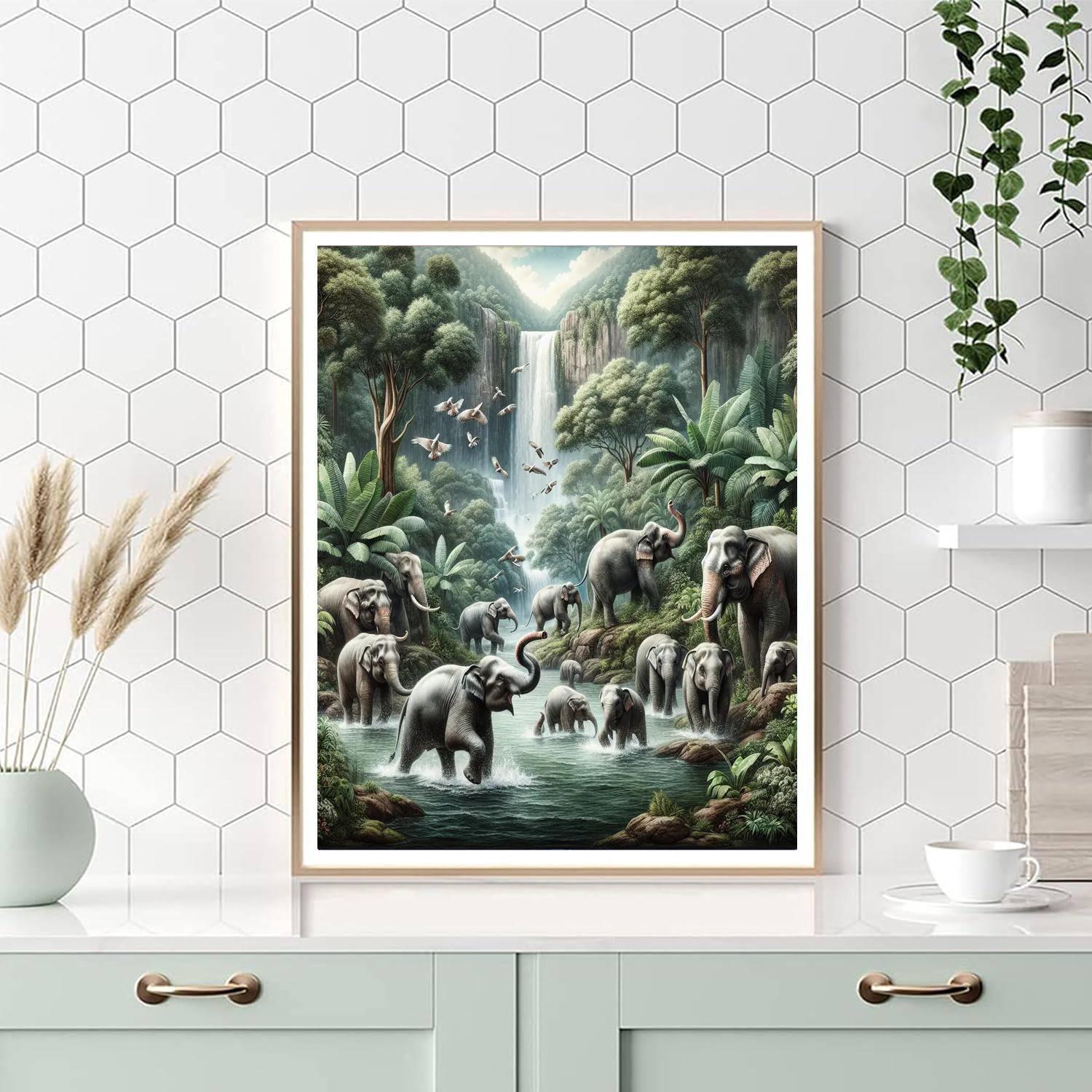 Elephant's Jungle Journey Numbered Painting Kits