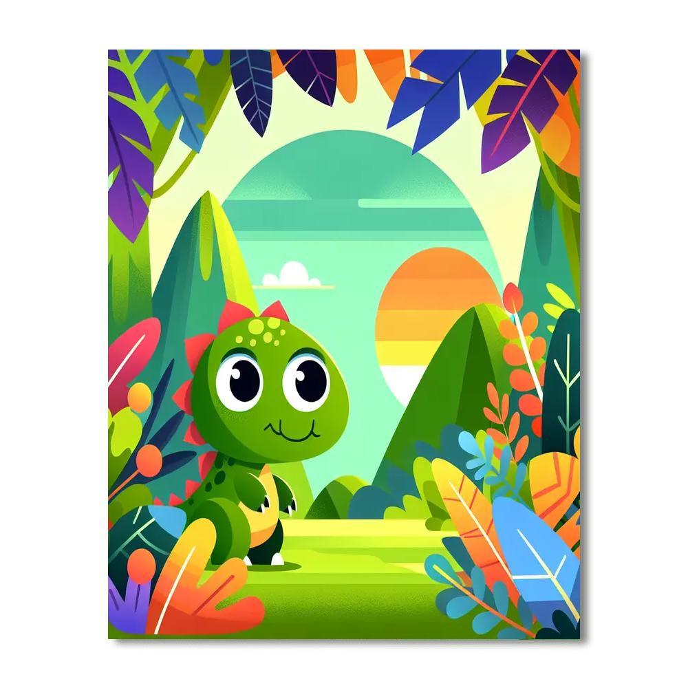 Exploring Dinosaur Land Paint By Color
